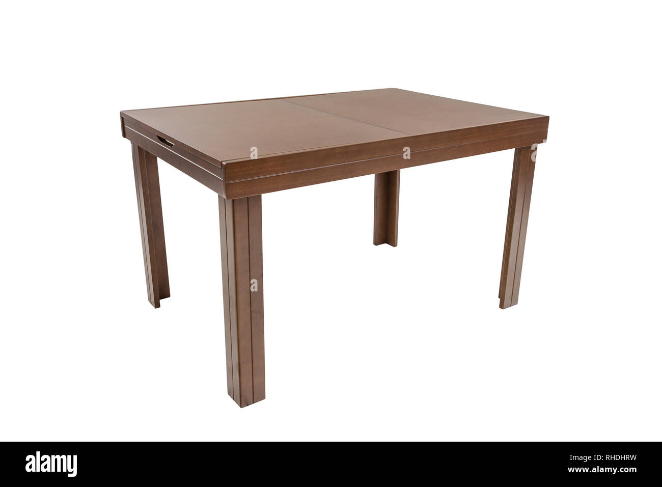 Bois table Beaultiful sur fond blanc. Banque D'Images