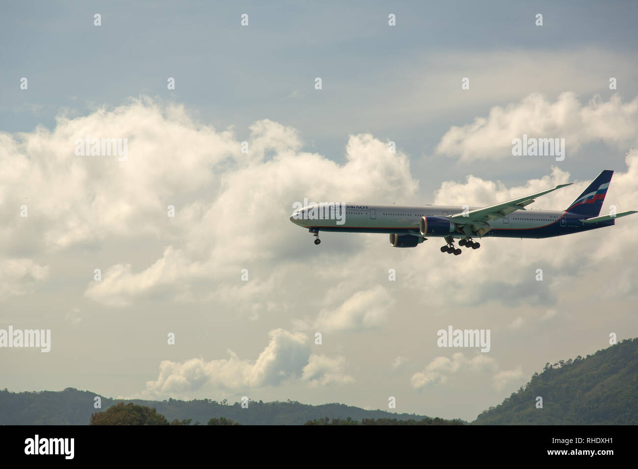 Aeroflot Boeing approche à l'atterrissage Banque D'Images