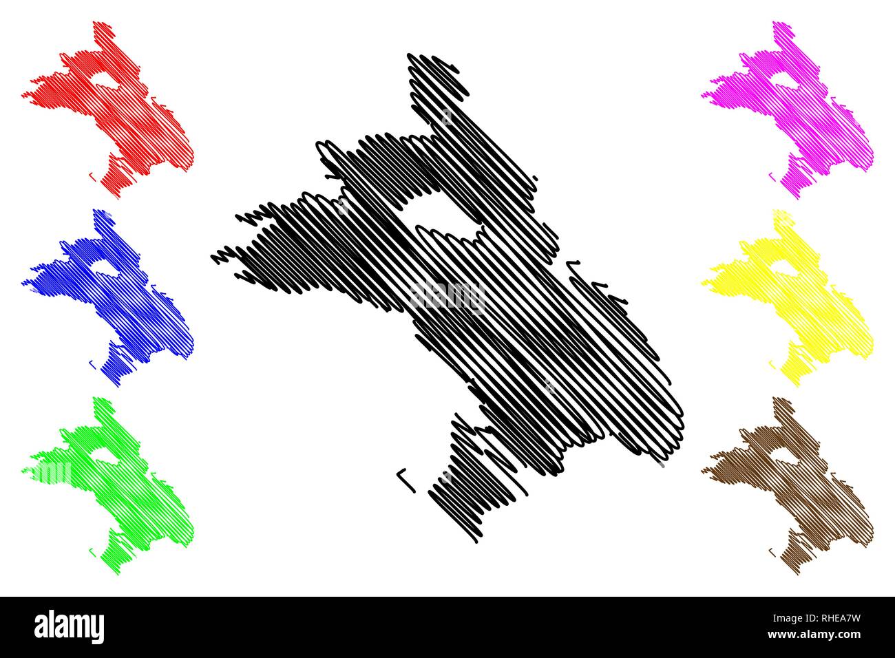 Ville d'Oakland (États-Unis villes, United States of America, USA) site vector illustration, scribble sketch carte Ville d'Oakland Illustration de Vecteur