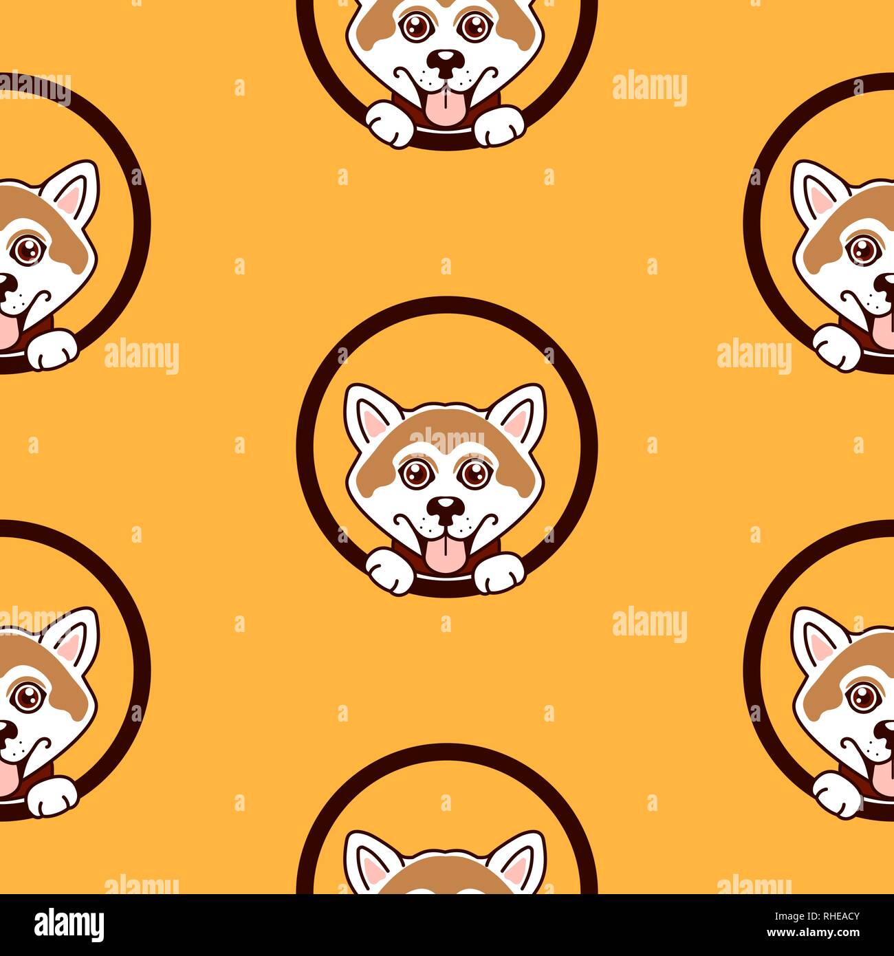 Shiba Inu chien vector background pattern. Illustration de Vecteur