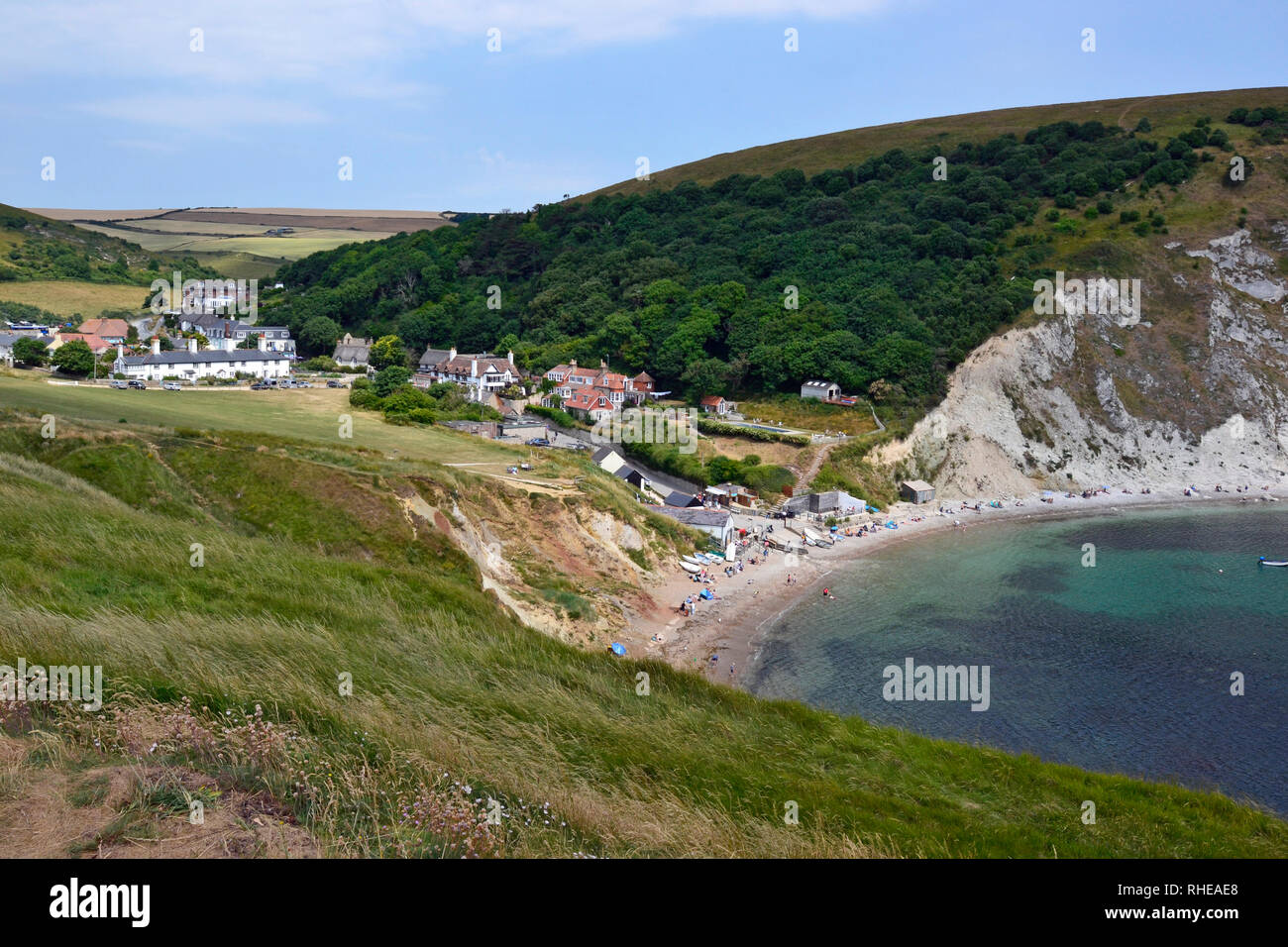 Crique de Lulworth Cove, Dorset, UK. Une partie de la côte jurassique. Banque D'Images