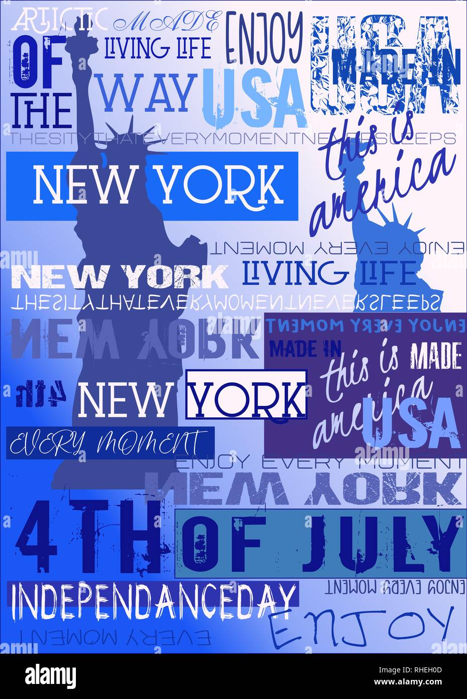 New York USA NEW YORK Poster 4ème édition de juillet Banque D'Images