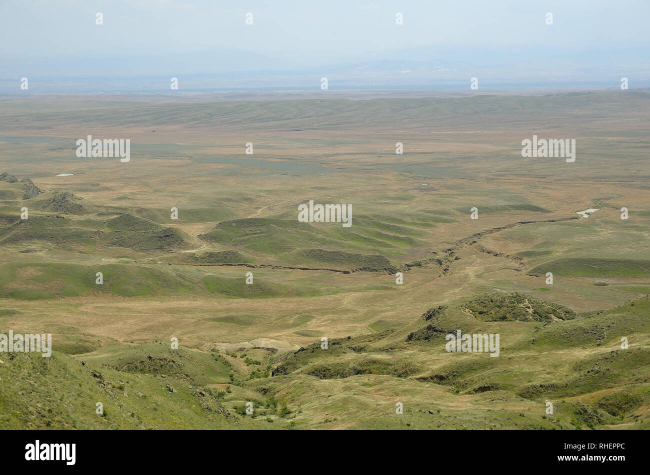 Vue depuis le monastère David Gareja, à la frontière Azerbaïdjan-Géorgie Banque D'Images