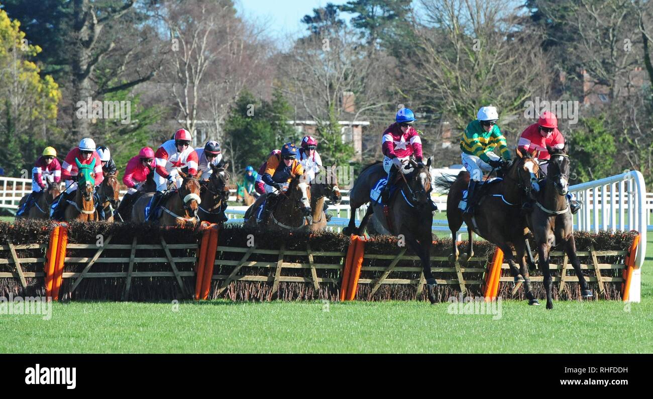 Commandant de flotte montée par Jack Kennedy (troisième à droite) continue de gagner la Nathaniel Lacy & Partners Procureurs Cheltenham Bonus pour le personnel stable au cours de la première journée l'Obstacle Novice de la Dublin Festival à l'hippodrome de Leopardstown. Banque D'Images