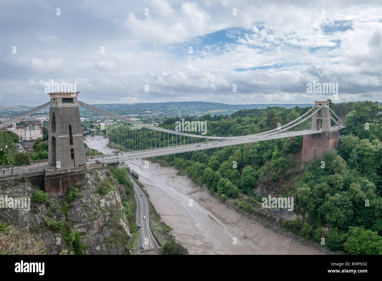 Pont de Bristol. L'espace pour le texte. Droit Banque D'Images