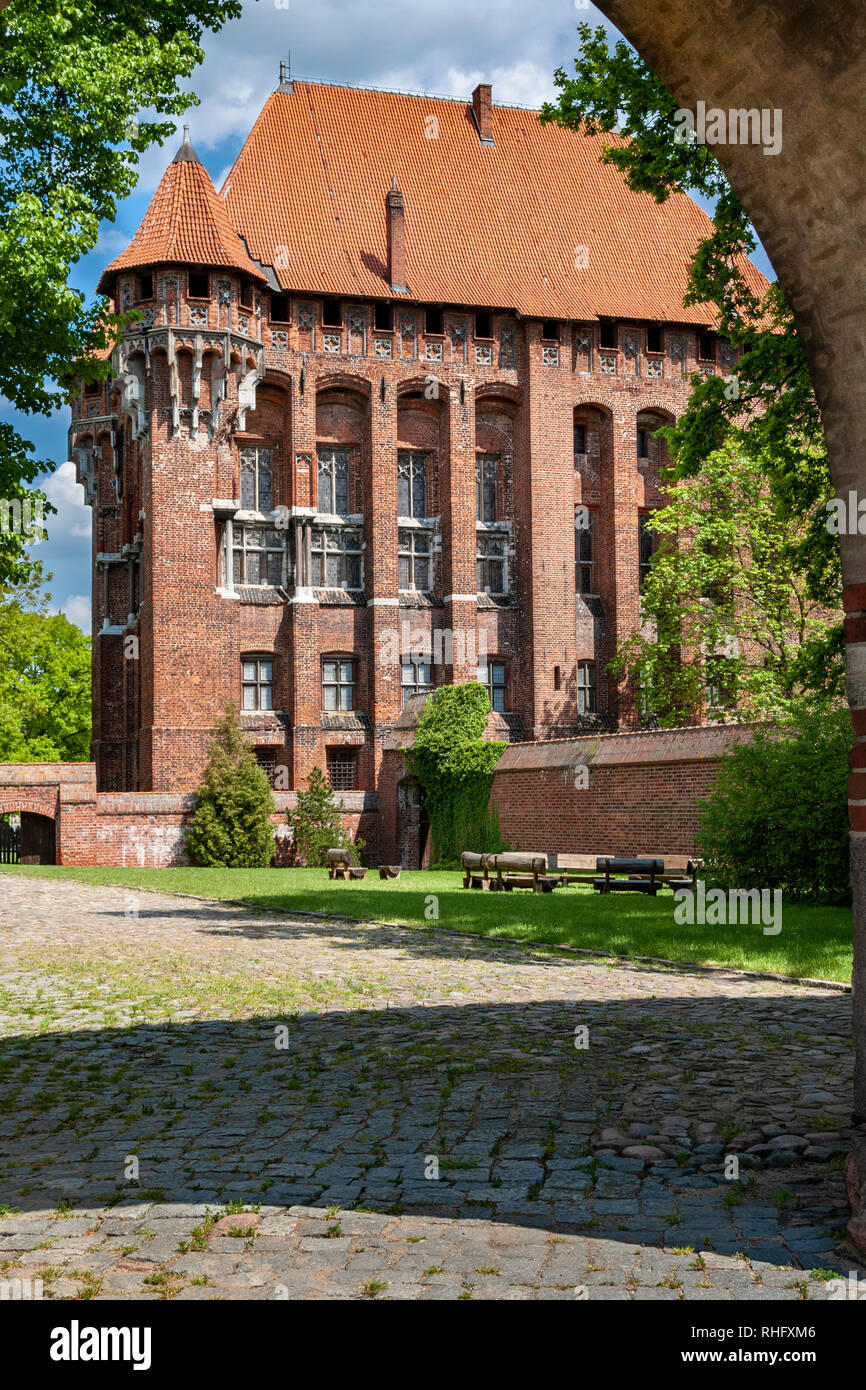 Château Teutonique de Malbork, à la Rivière Nogat en Pologne, UNESCO World Heritage Banque D'Images