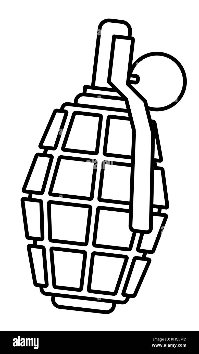 Illustration de l'icône contour grenade militaire Illustration de Vecteur