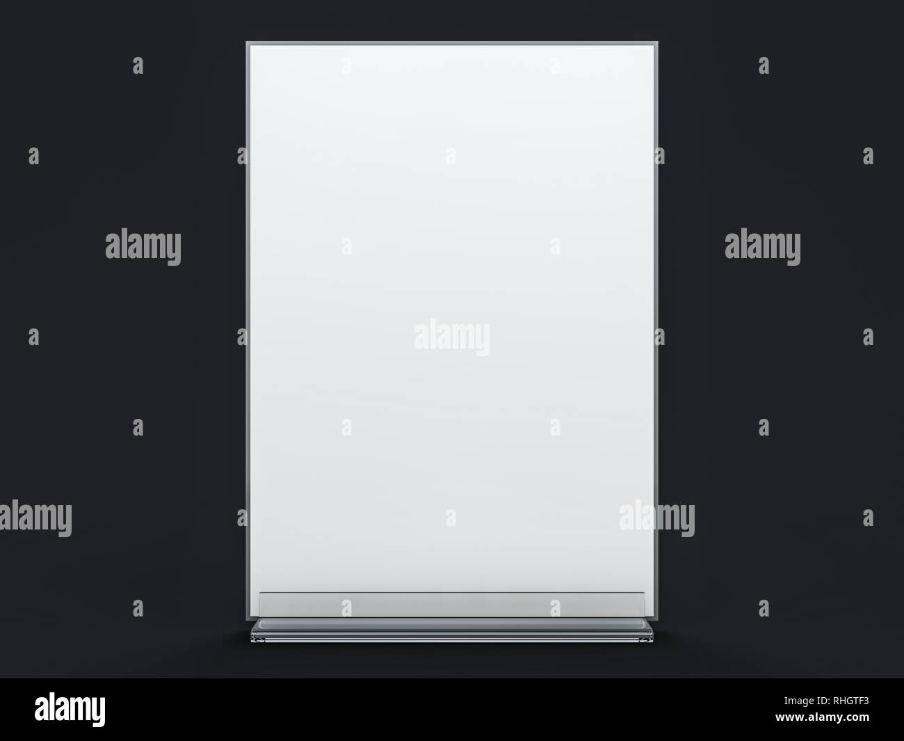 Support pour brochures avec des feuilles de papier blanc. Immersive. Le rendu 3D Banque D'Images