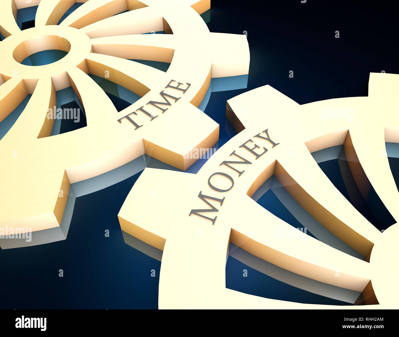 Le matériel de temps et d'argent, la relation étroite et la coopération Banque D'Images