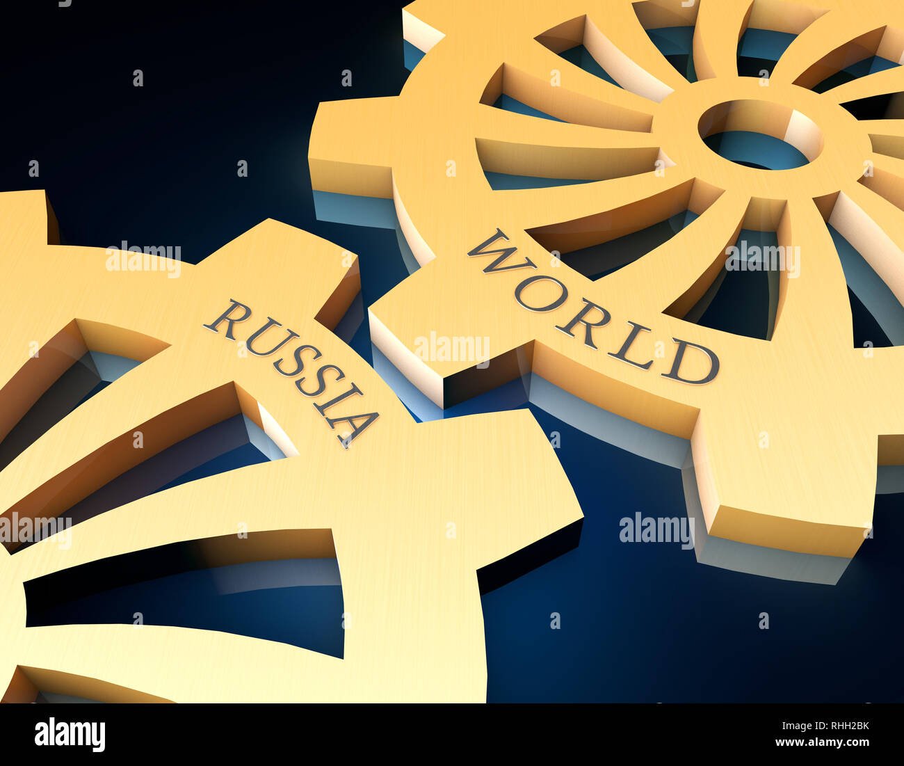 L'équipement russe et l'équipement mondial, des relations étroites et de la coopération Banque D'Images