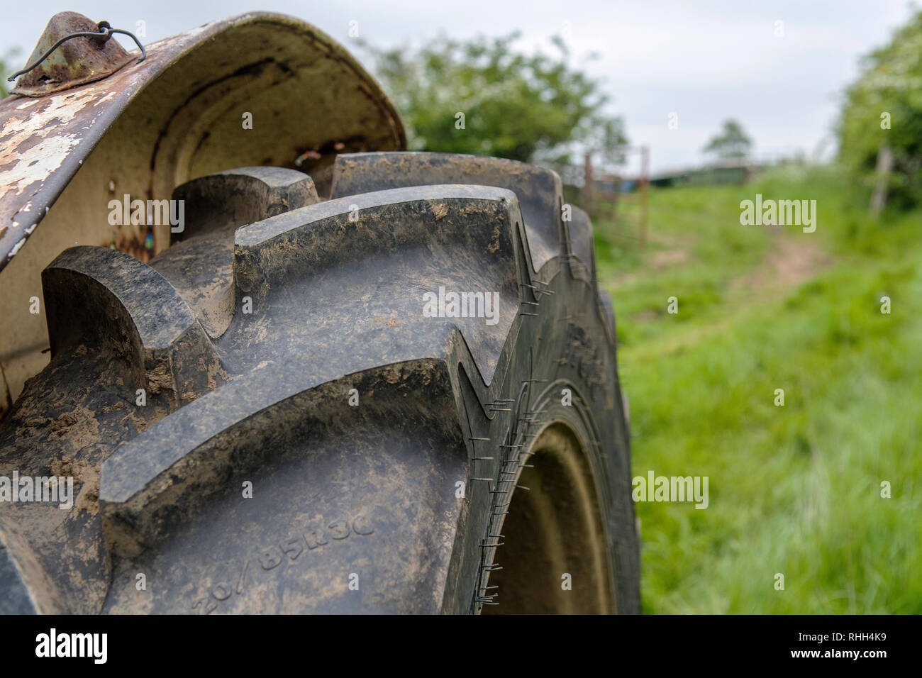Pneus de tracteur Banque D'Images