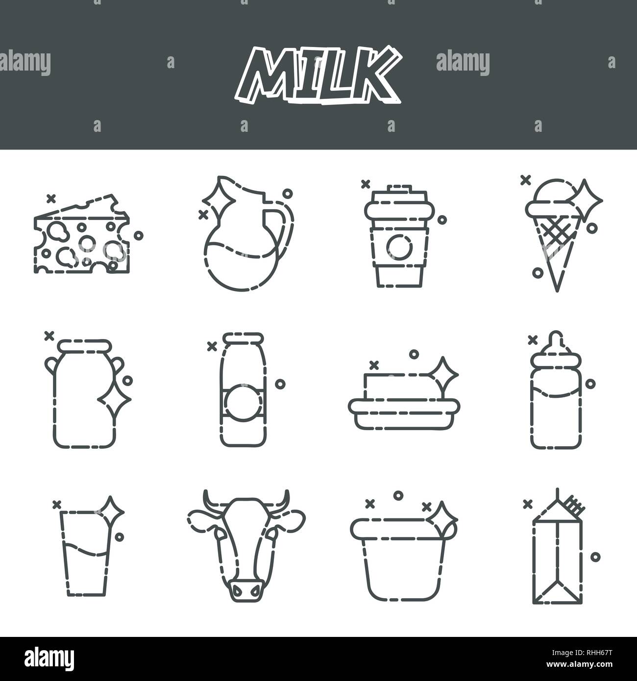 Télévision lait icons set. Illustration vectorielle, EPS 10 Illustration de Vecteur