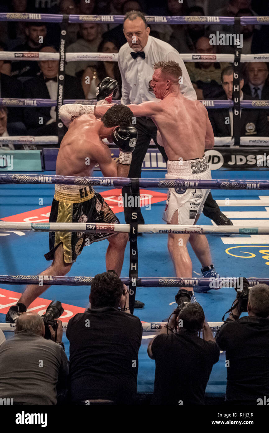 Londres, Royaume-Uni. Feb, 2019 2. Sergio Garcia vs Ted Cheeseman. Super champion européen de titre à l'O2 arena. Crédit : Guy Josse/Alamy Live News Banque D'Images