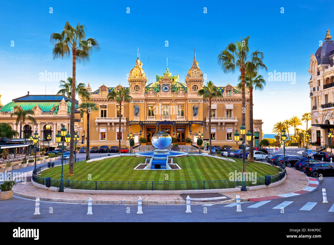 Place du Casino de Monte Carlo vue sur place, Principauté de Monaco Banque D'Images