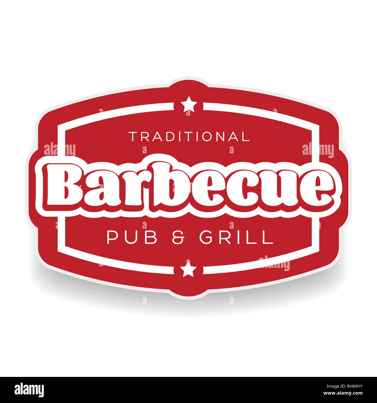 Barbecue et grill traditionnel pub sign Illustration de Vecteur