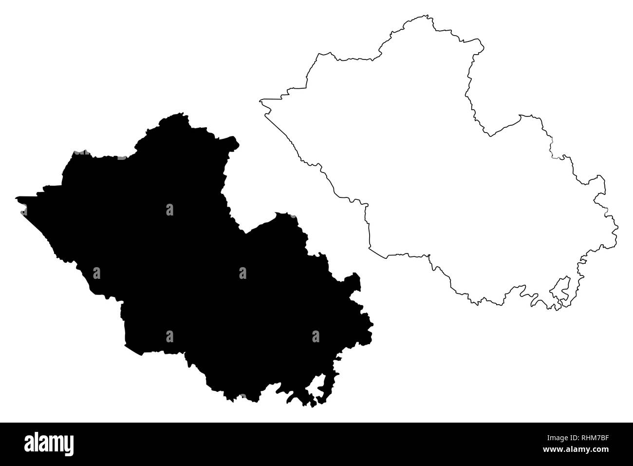 Le comté de Fermanagh (Royaume-Uni, Irlande du Nord, les comtés de l'Irlande du Nord) site vector illustration, scribble sketch carte de Fermanagh Illustration de Vecteur