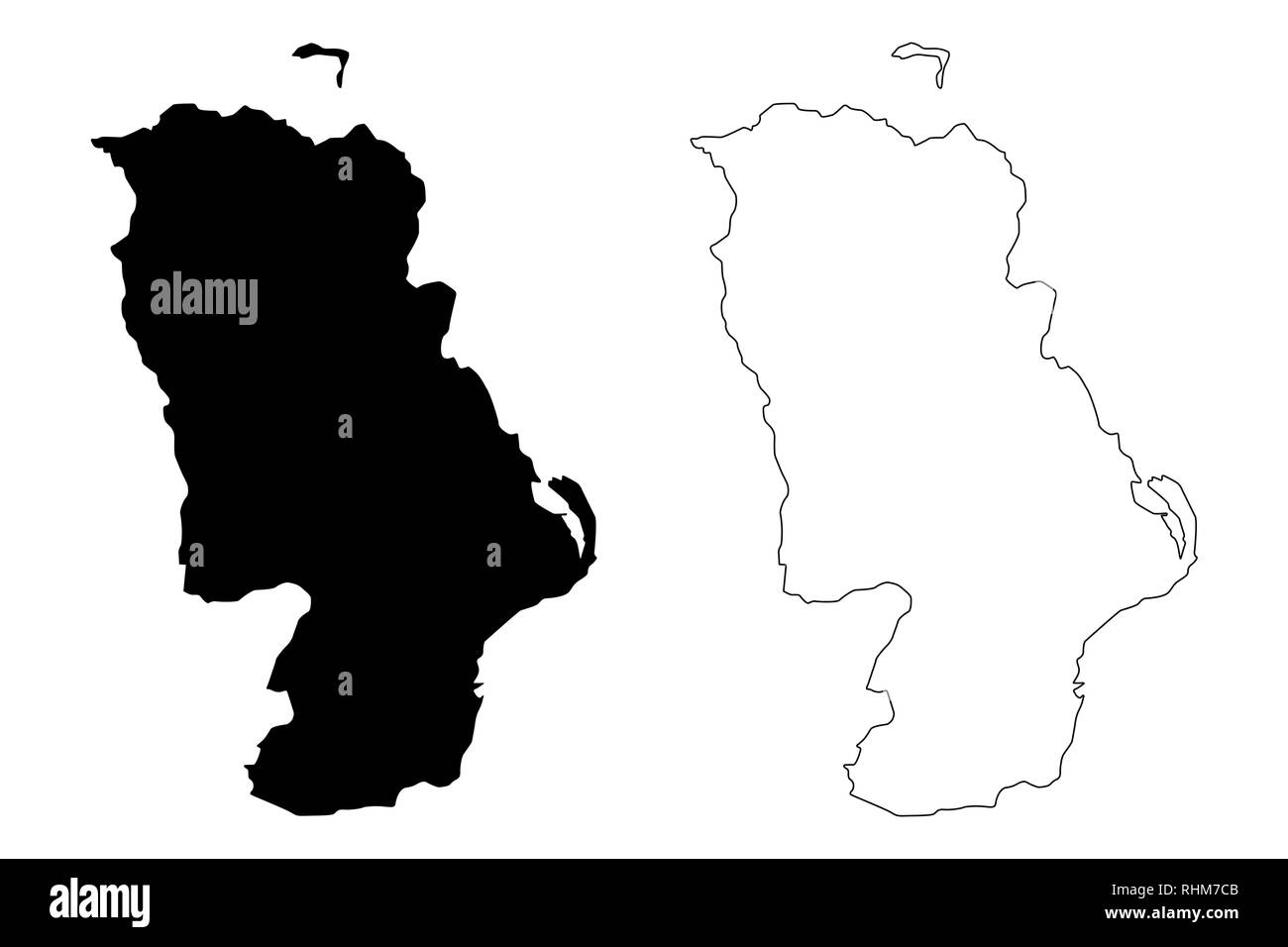 Le comté d'Antrim (Royaume-Uni, Irlande du Nord, les comtés de l'Irlande du Nord) site vector illustration, croquis gribouillis d'Antrim site Illustration de Vecteur
