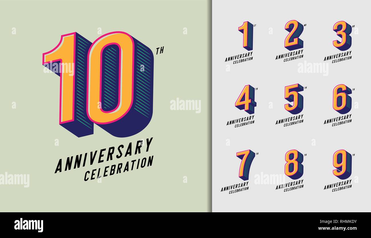 Ensemble D Anniversaire Logotype Celebration Anniversaire Moderne D Icones Conception Pour Un Profil De L Entreprise Brochure Depliant Magazine Brochure Invitation Ou Gre Image Vectorielle Stock Alamy