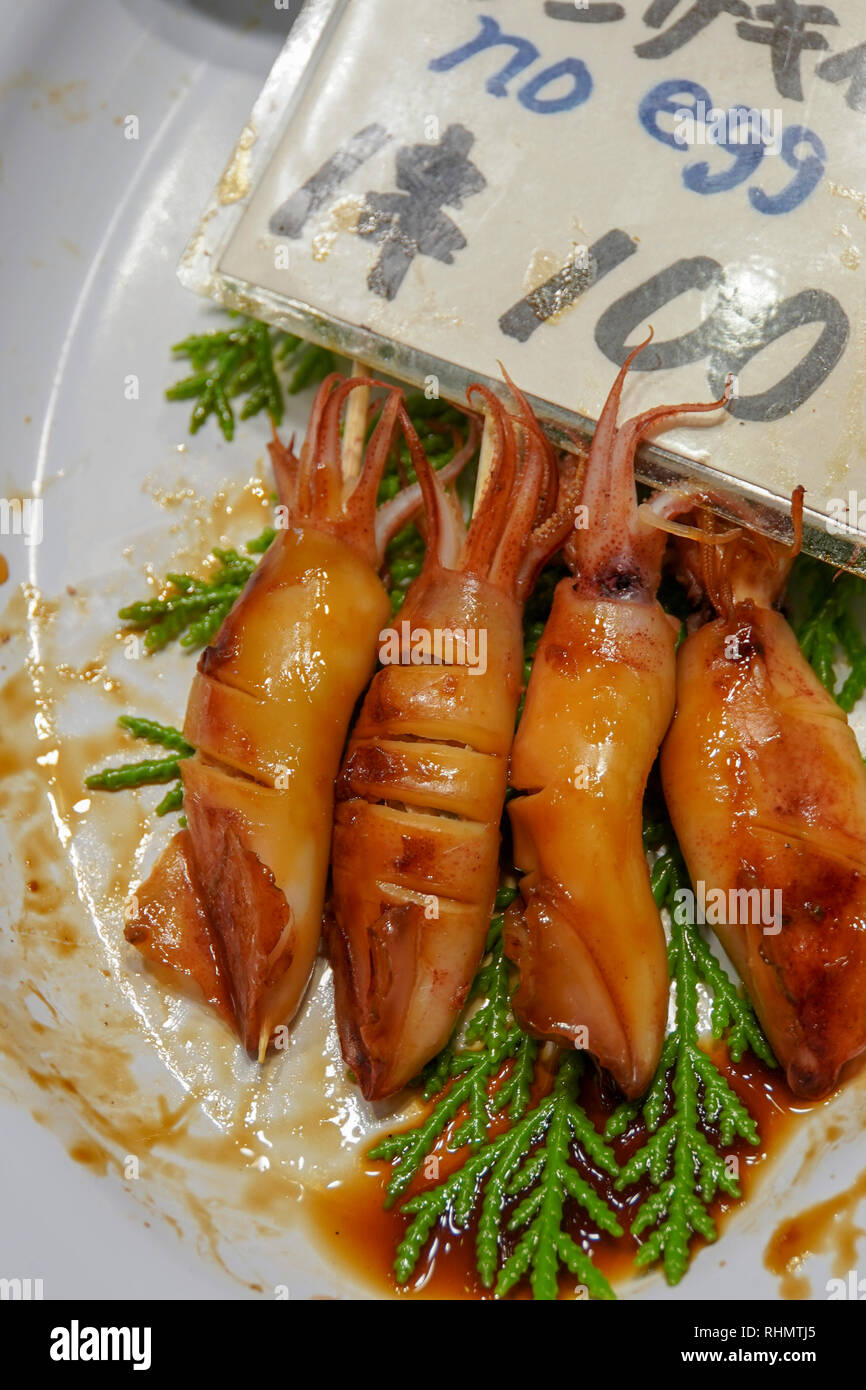 La Nourriture Japonaise Pret A Manger Des Crevettes Photographie Dans Le Marche D Osaka Osaka Japon Photo Stock Alamy