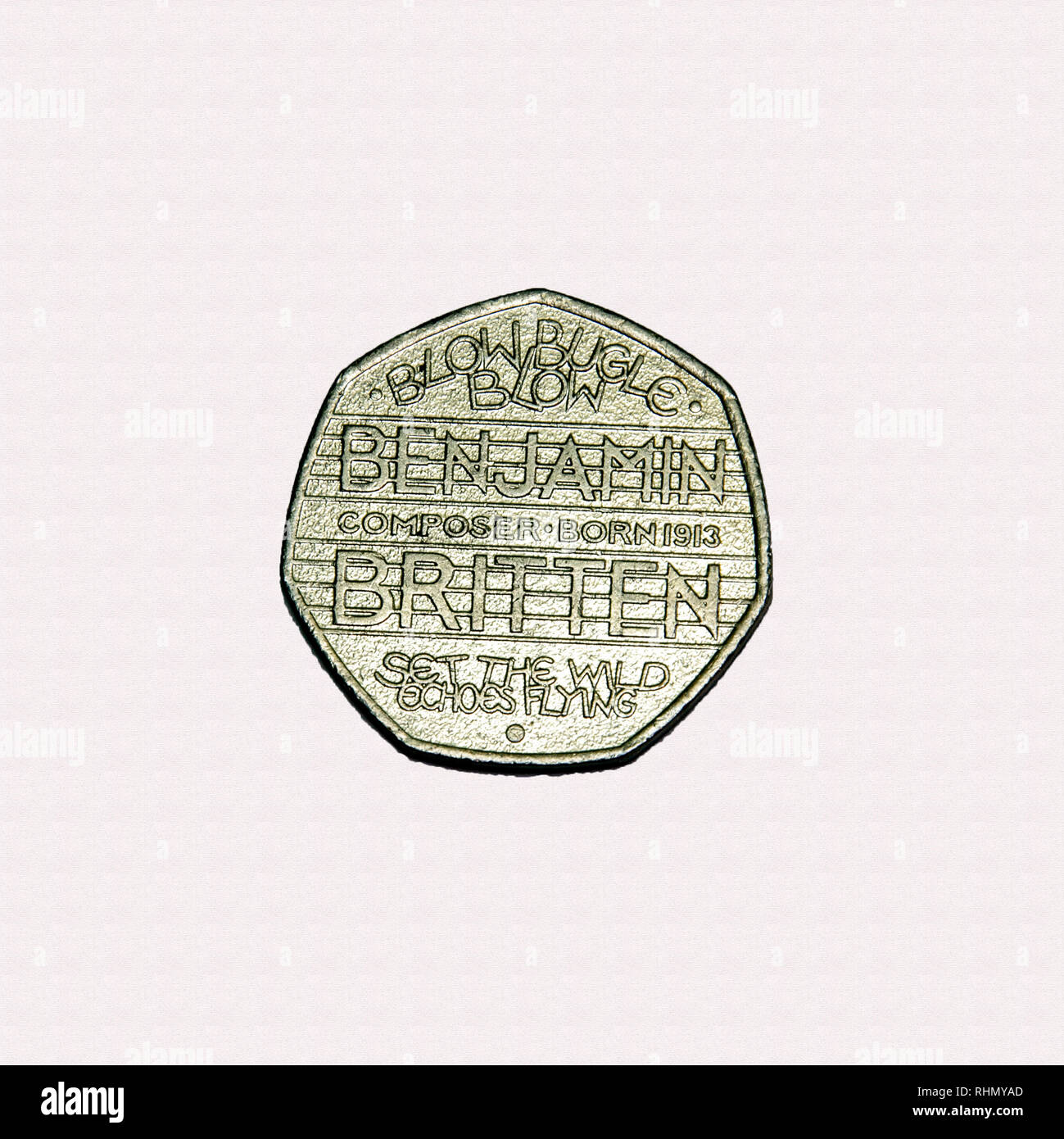 En édition limitée 50p pièces commémorant le compositeur Benjamin Britten Banque D'Images