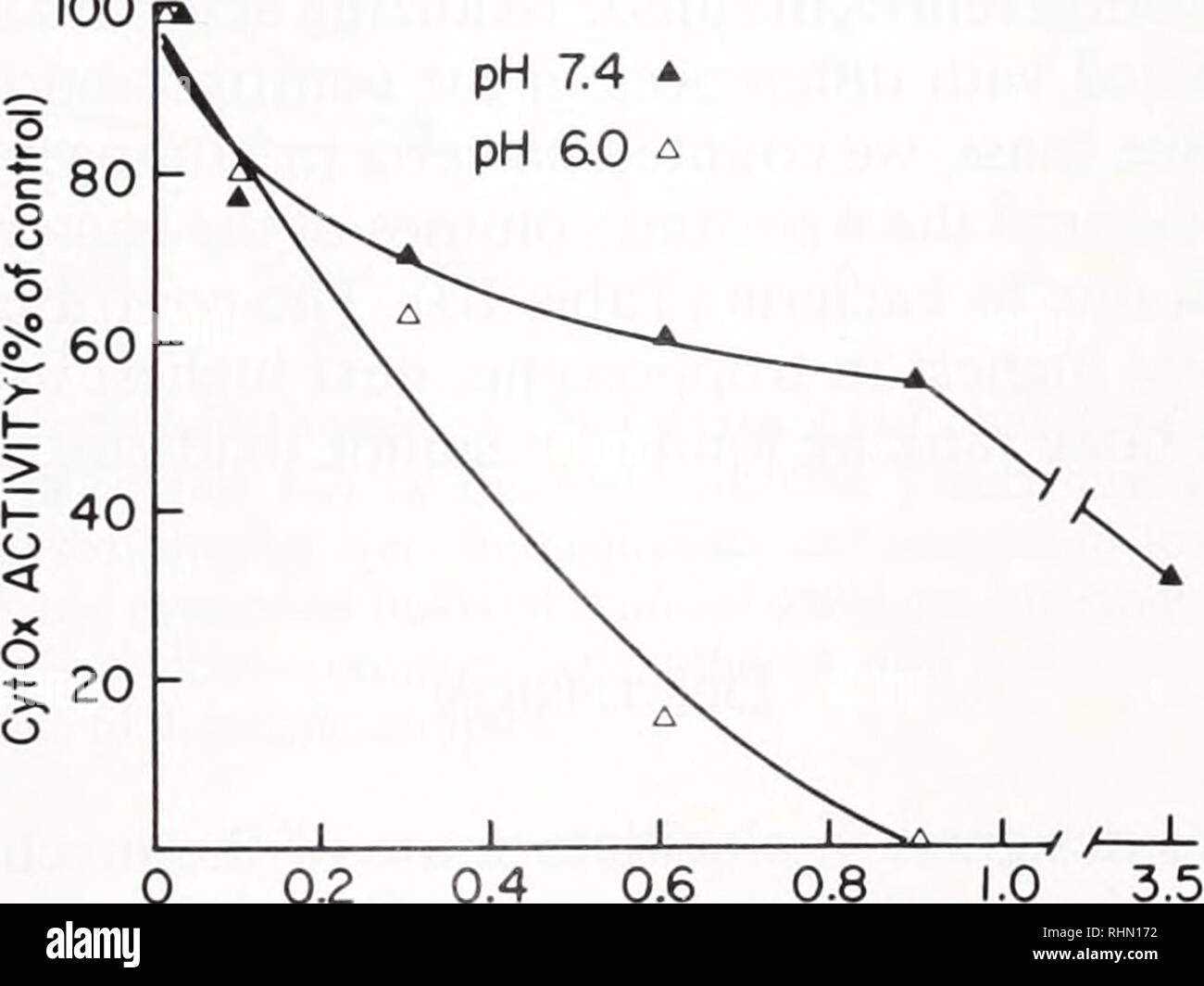 . Le bulletin biologique. Biologie ; zoologie ; biologie ; biologie marine. J'ai 05 équilibre sulfure (WIN) 10010 L'équilibration BLOOO (WIN) FIGURE 4. Effets dépendant du temps de sulfure sur l'activité de la CytOx Riftia pachyptila plume, et le temps d'inversion- dépendant de l'inhibition par le sang. Sulfure était ajouté aux préparations de la CytOx et activité est mesurée à la fois indiqué. Les cercles pleins représentent l'heure de la pré-incubation des préparations enzymatiques avec sulfuré avant le début du test. L'open des losanges représentent plus de 10 /xl de sang à t  = 0, et immédiats. Cercles ouverts repres Banque D'Images