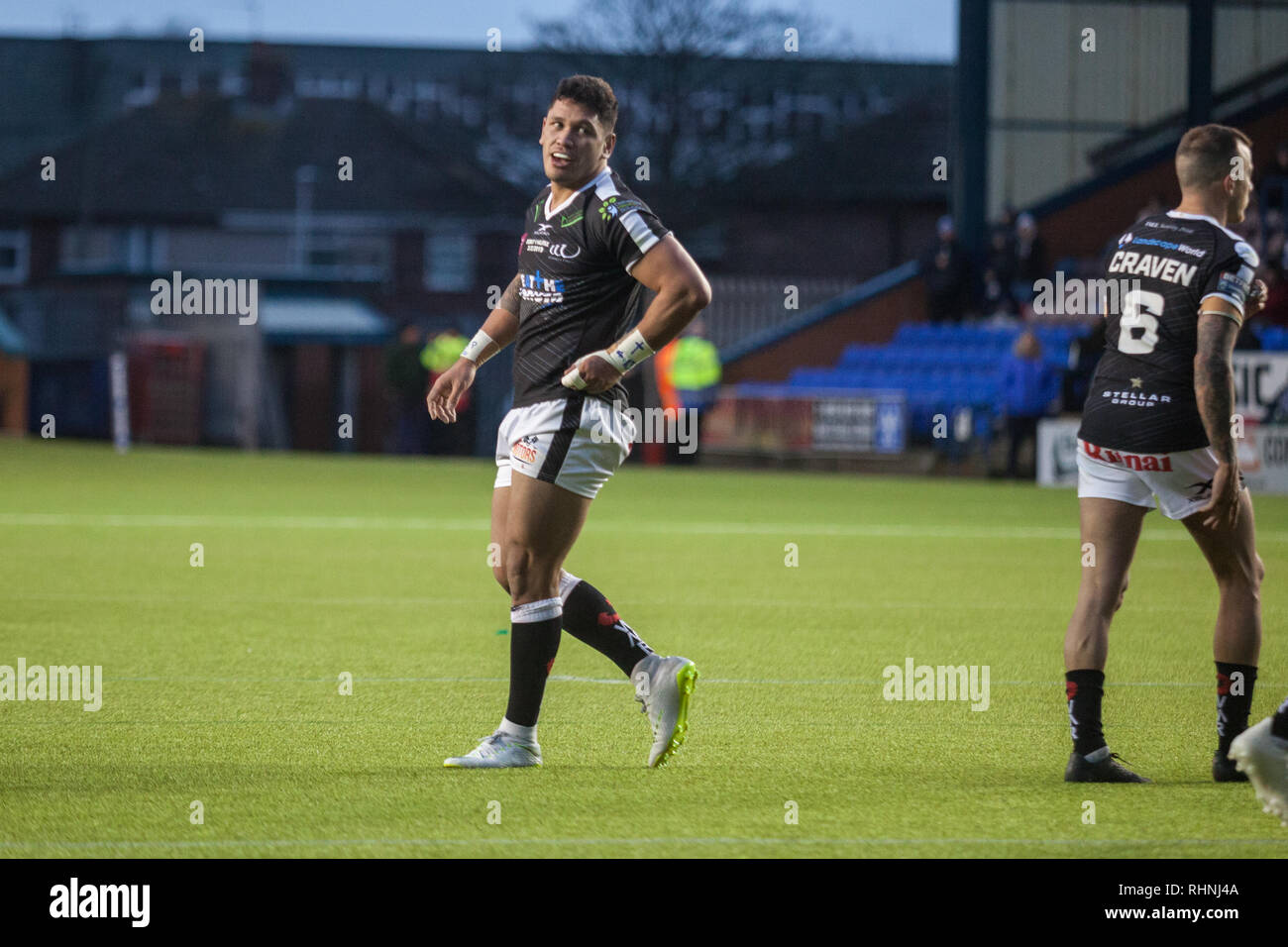 Widnes, UK. 06Th Feb 2019. Widnes Vikings vs Halifax RLFC 3 Février 2019 Crédit : Stuart Hough/Alamy Live News Banque D'Images