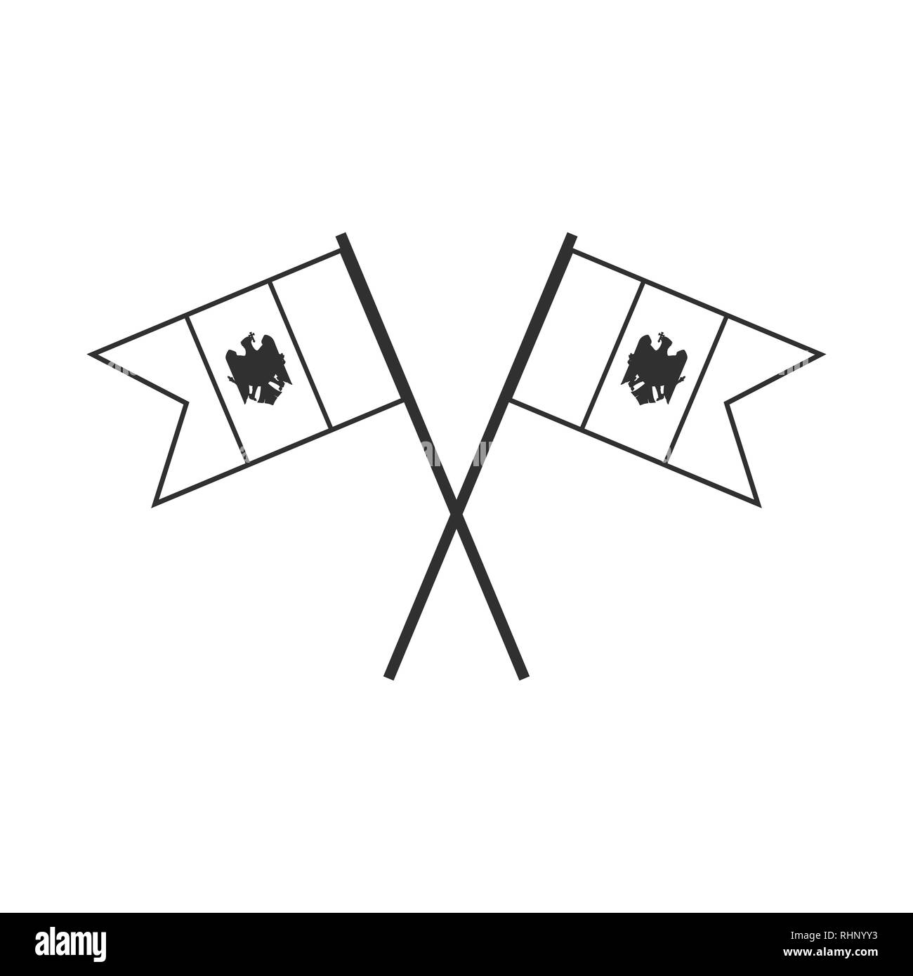 L'icône du drapeau de la Moldova contour noir modèle plat. Date de l'indépendance ou de la fête nationale. Illustration de Vecteur