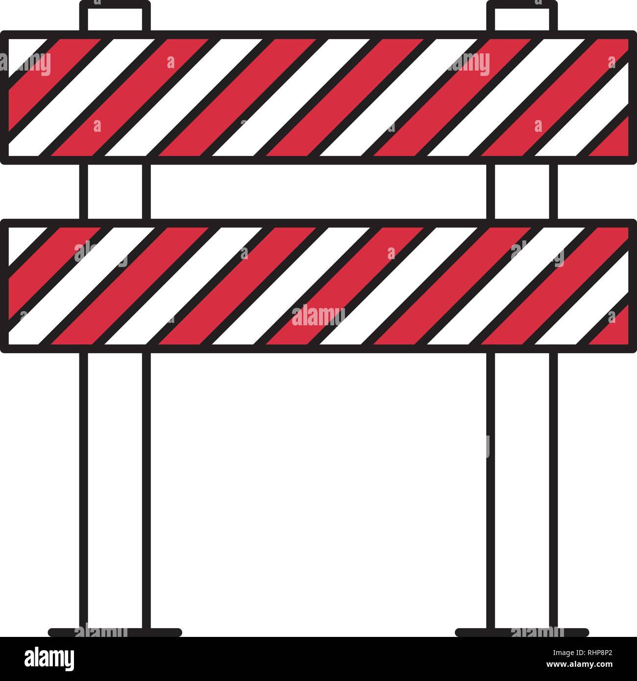 Road Block Signe, barrière de circulation Vector Illustration Illustration de Vecteur