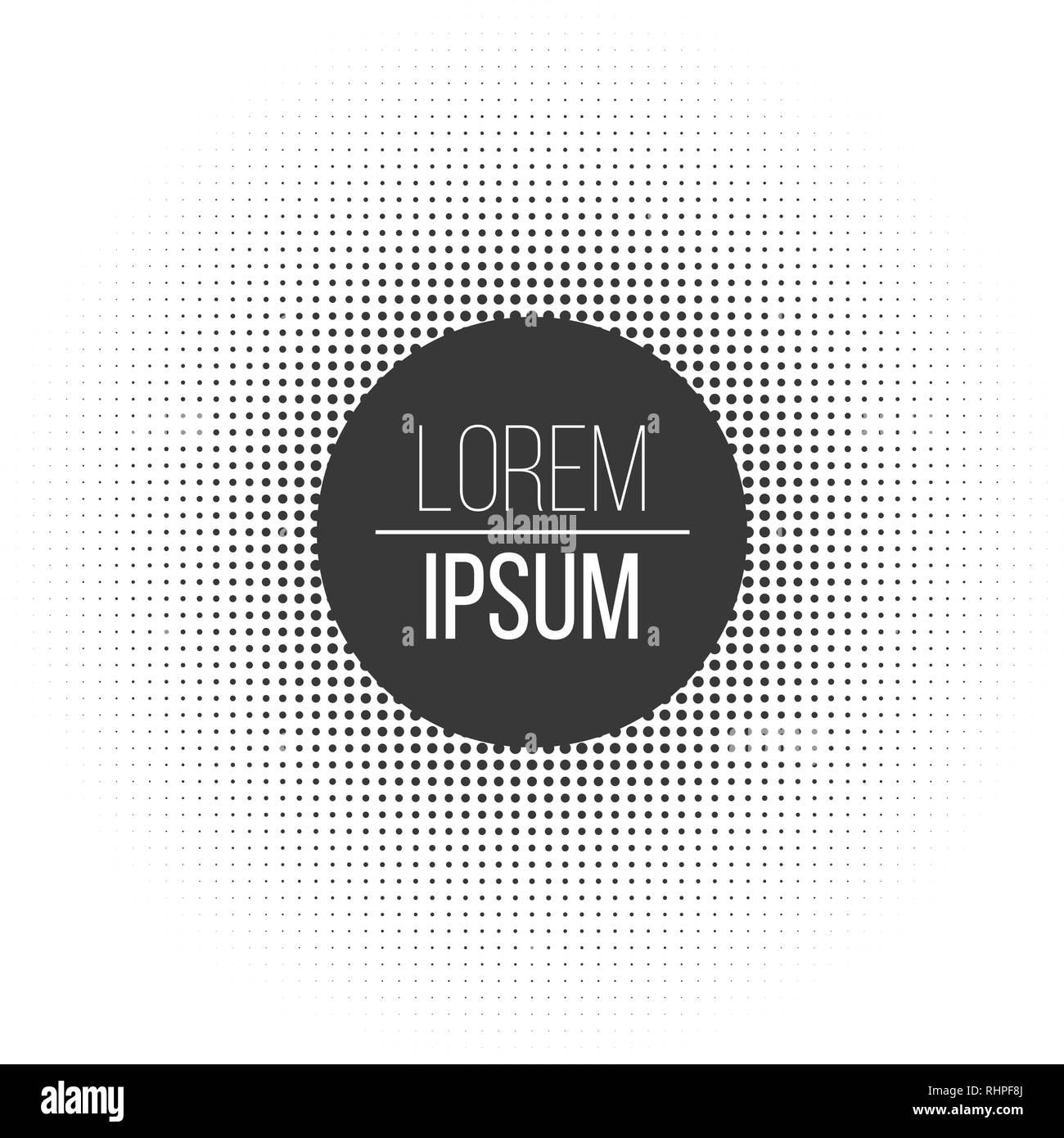 Cercle dot modèle de demi-teinte, vector illustration avec cercle et placer le texte modèle. vector Illustration de Vecteur