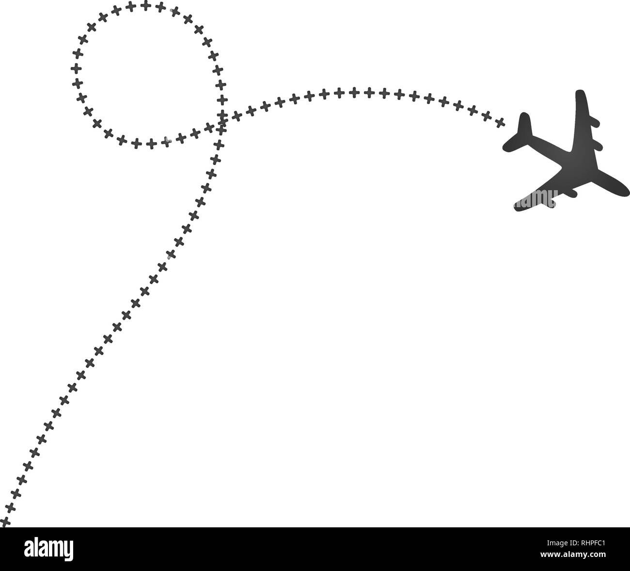 Avion et sa croix blanche sur la piste . Vector illustration. Illustration de Vecteur