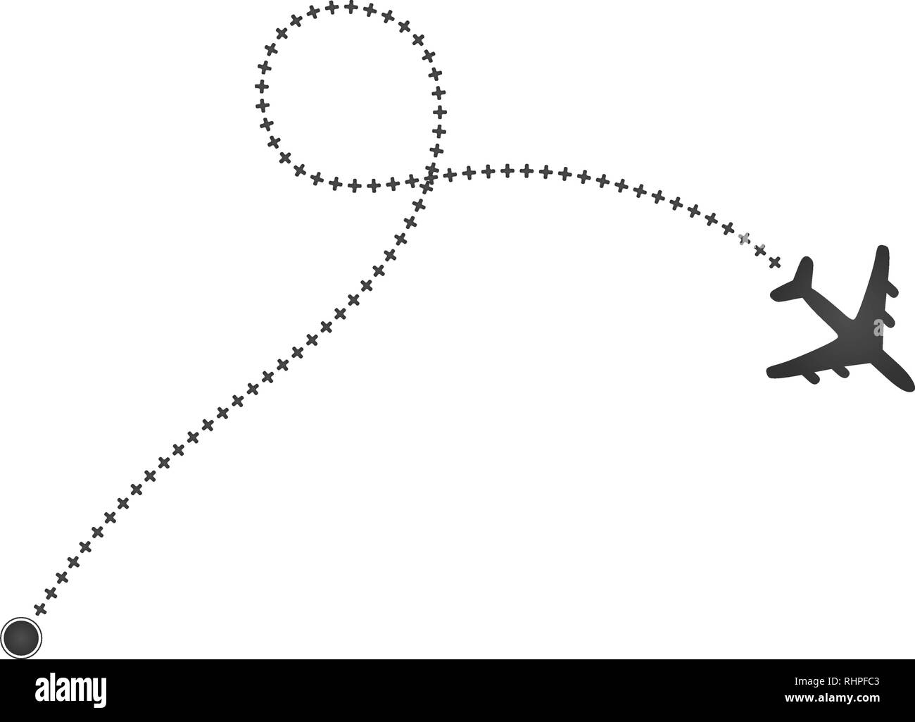 Avion et sa croix blanche sur la piste . Vector illustration. Illustration de Vecteur