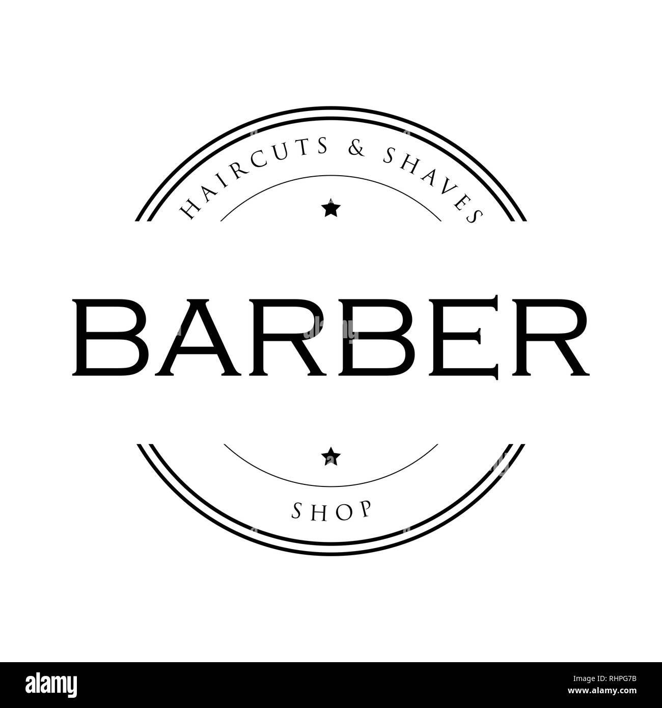 Barber vintage sign stamp Illustration de Vecteur