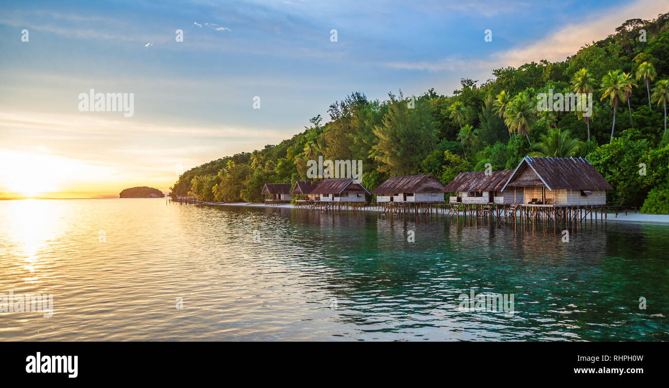 Kri Eco Resort sur les îles Raja Ampat en Indonésie Banque D'Images
