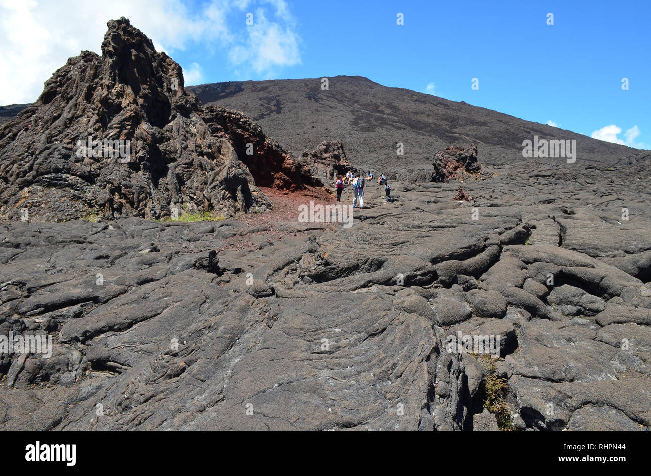 Paysages minéraux au Piton de la Fournaise le massif volcanique, l'île de la Réunion Banque D'Images