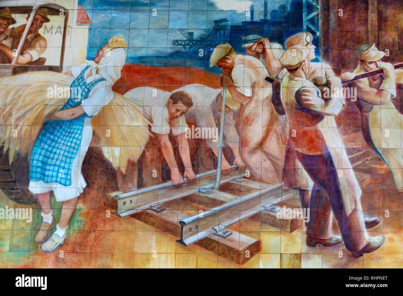 Železná opona - Berlínská zeď une Detlev-Rohwedder-Haus, Berlín, Německo / Rideau de Fer - Le mur de Berlin et l'Detlev Rohwedder House, Berlin, Germ Banque D'Images