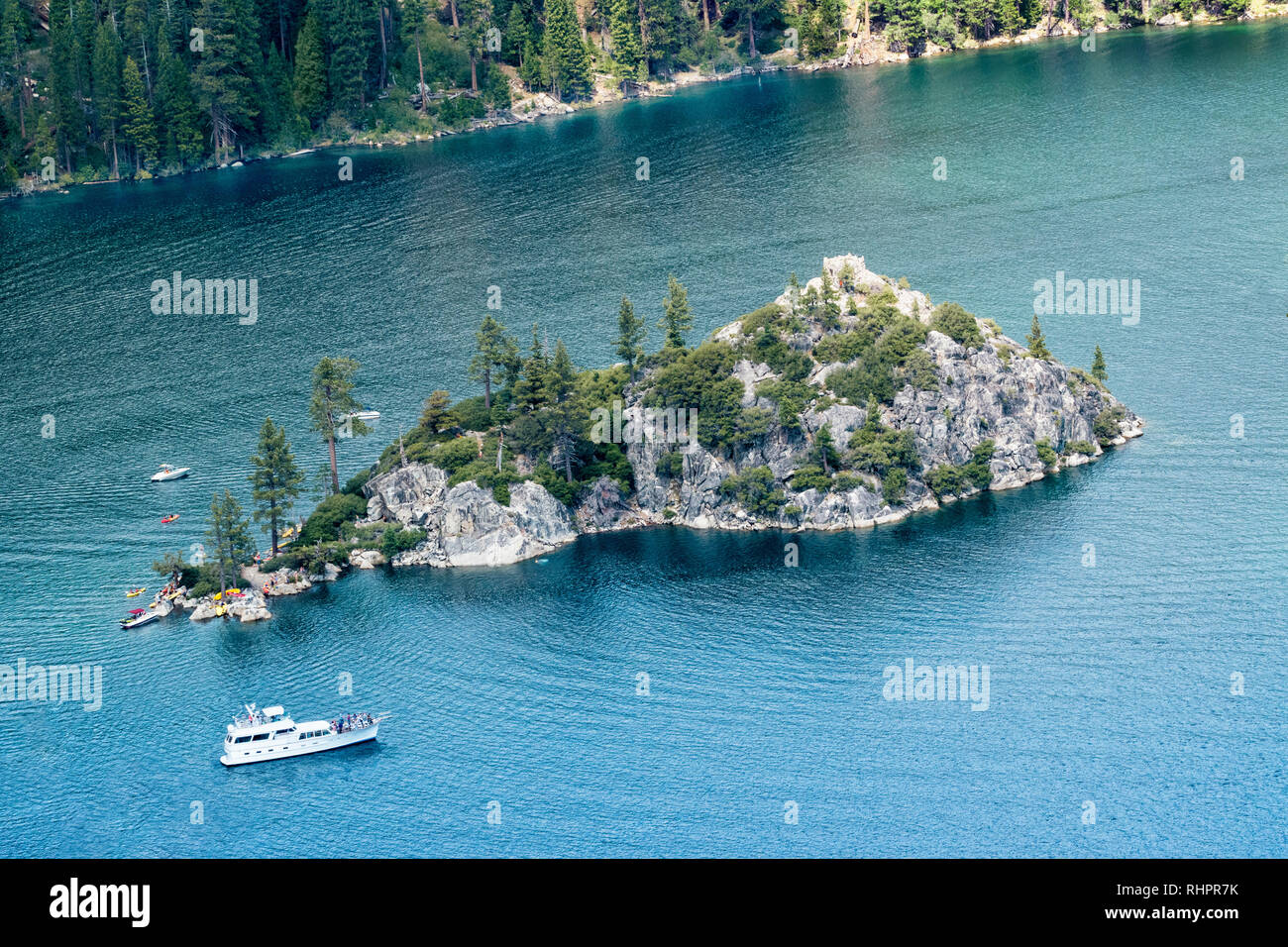 Close up of Fannette Island, Emerald Bay State Park, Lake Tahoe, California, USA Banque D'Images