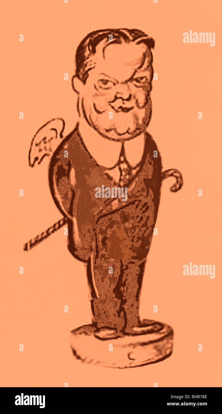 1921 Une caricature caricature d'Herbert Hoover, 31e président des États-Unis sur lui avec une canne et angels wings. Il a occupé le poste de 3ème secrétaire au Commerce des États-Unis, Directeur de l'United States Food Administration. Anciennement un ingénieur minier, il était un quaker tout au long de la vie. Bouc émissaire Hoover, les communistes américains et mexicains immigrés mexicains et déporté beaucoup de Mexicains en vertu de son programme de rapatriement du Mexique. Banque D'Images