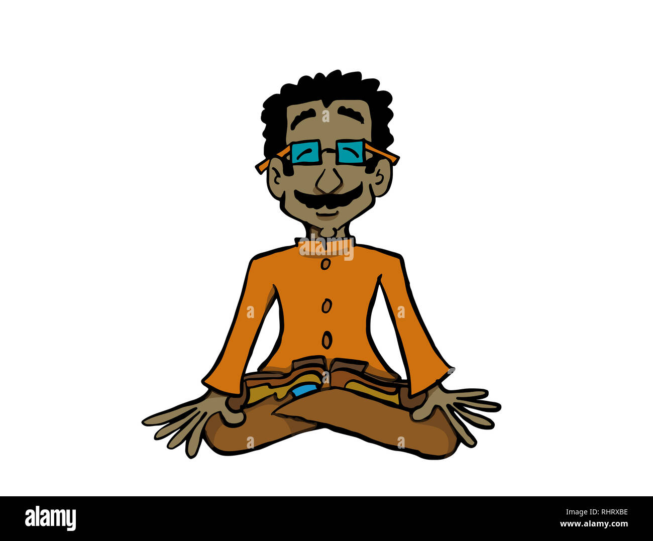 RAj personnage assis en position du lotus et méditer. Banque D'Images