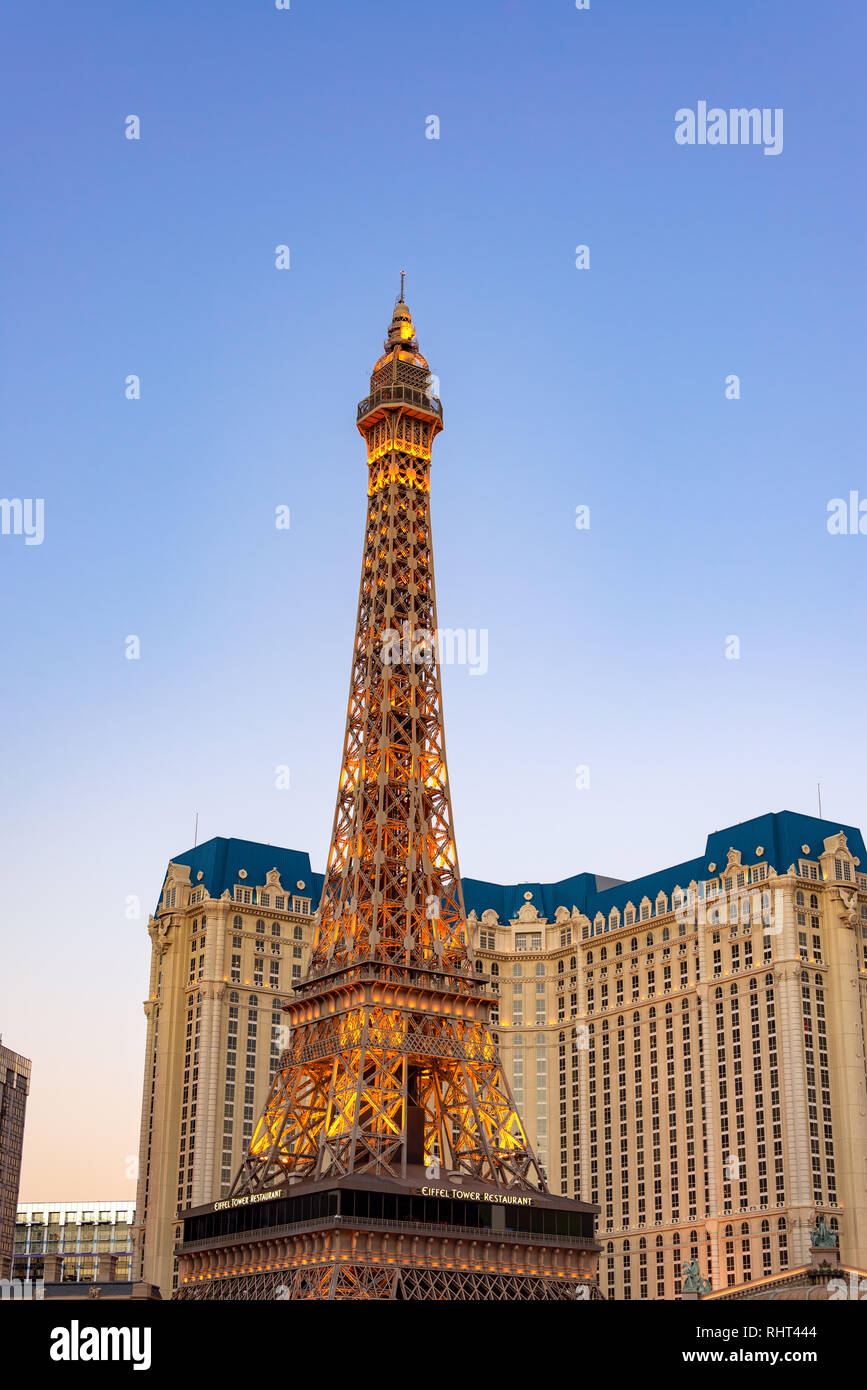LAS VEGAS, le 17 septembre : vue sur la Tour Eiffel tower restaurant à Las Vegas le 17 septembre 2015 Banque D'Images