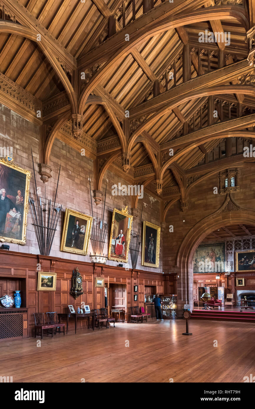 King's Hall, Château de Bamburgh, Northumberland, Angleterre Banque D'Images