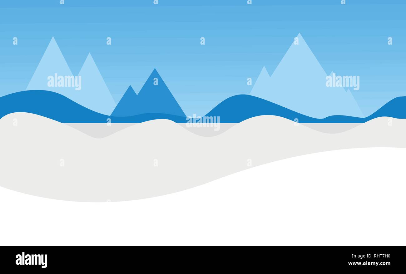 Paysage d'hiver clair. La neige en hiver les montagnes. Vector illustration Illustration de Vecteur