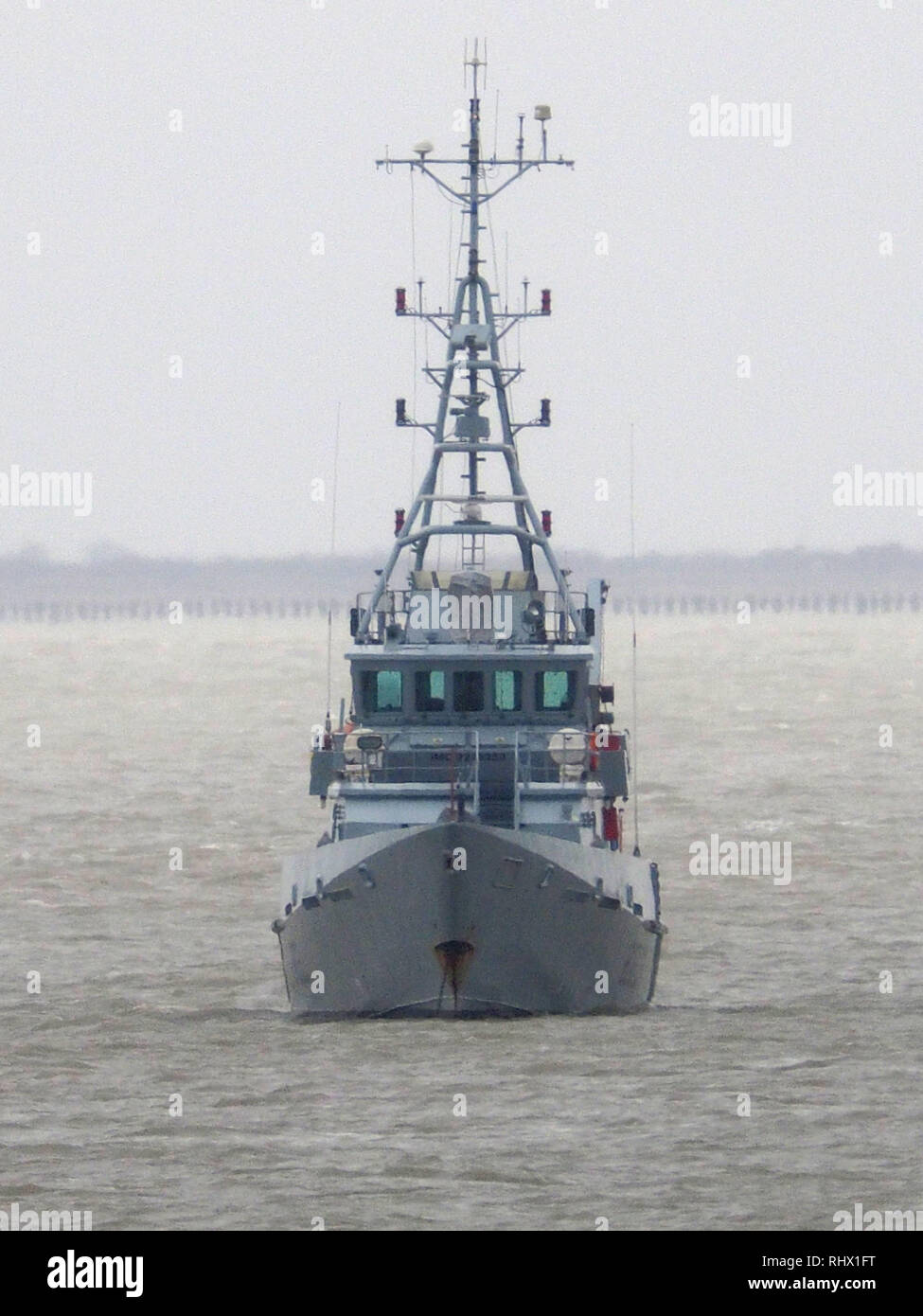 Sheerness, Kent, UK. 4 Février, 2019. Coupe-bordure active vigilance HMC ancré à Sheerness Kent en ce matin. HMC Vigilant est l'un des quatre 42 m (138 ft) cutters exploité par la UK Border Agency. Credit : James Bell/Alamy Live News Banque D'Images