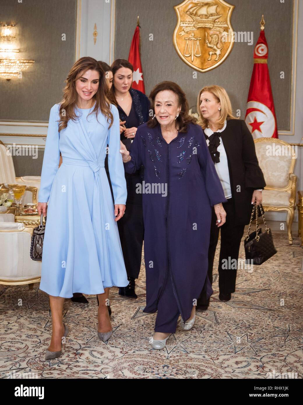 TM Le Roi Abdallah II et La Reine Rania avec le président tunisien BEJI