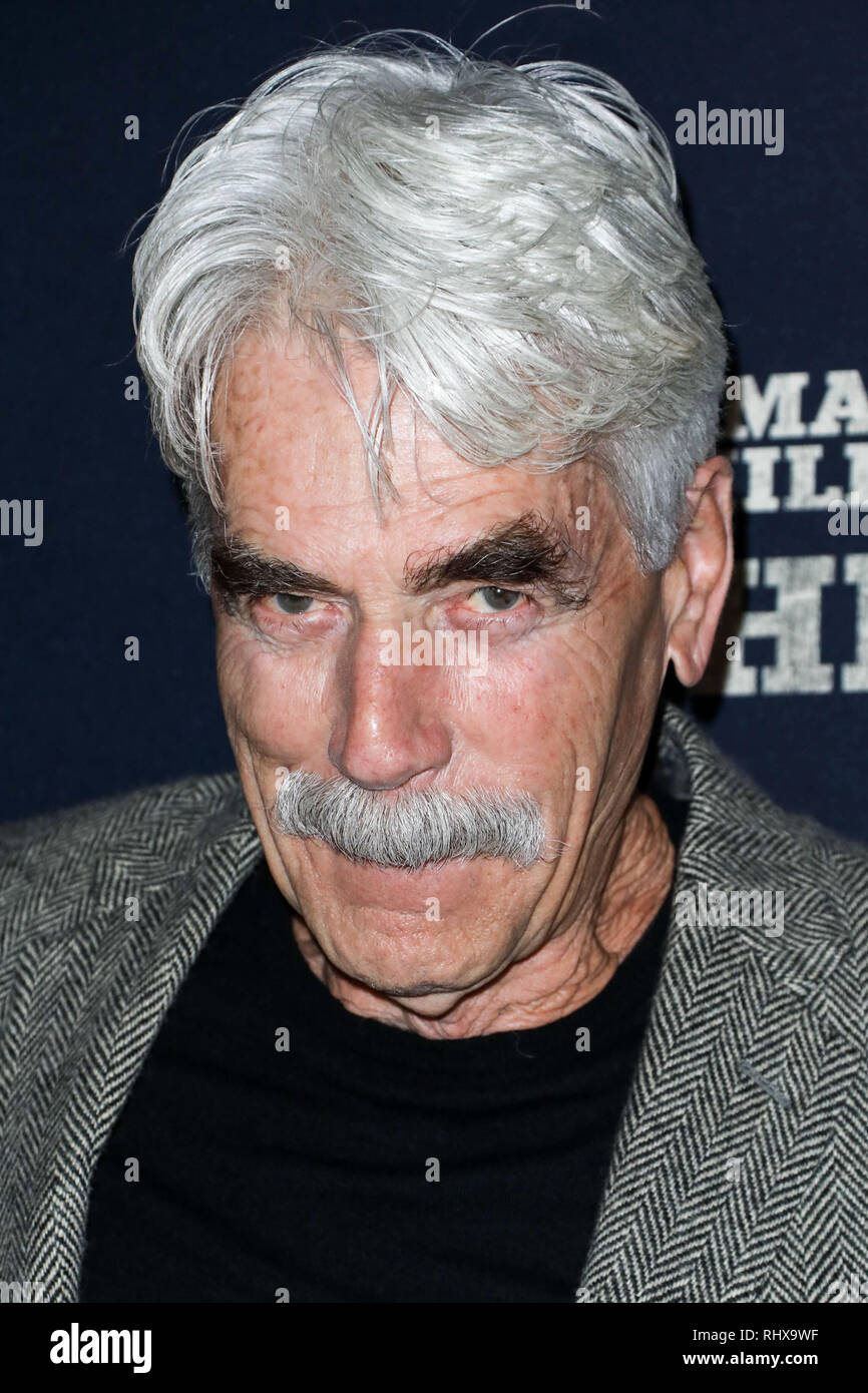 HOLLYWOOD, LOS ANGELES, CA, USA - 04 février : l'Acteur Sam Elliott arrive à la première de Los Angeles Films RLJE' 'l'homme qui a tué Hitler et puis Bigfoot' tenue au cinéma ArcLight Hollywood le 4 février 2019 à Hollywood, Los Angeles, Californie, États-Unis. (Photo de David Acosta/Image Press Office) Banque D'Images