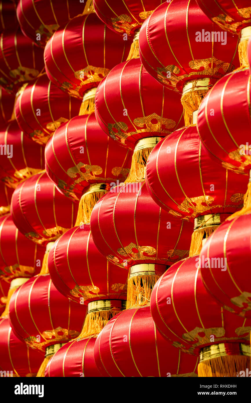Groupe de lanternes chinoises close-up view pour le nouvel an chinois Banque D'Images