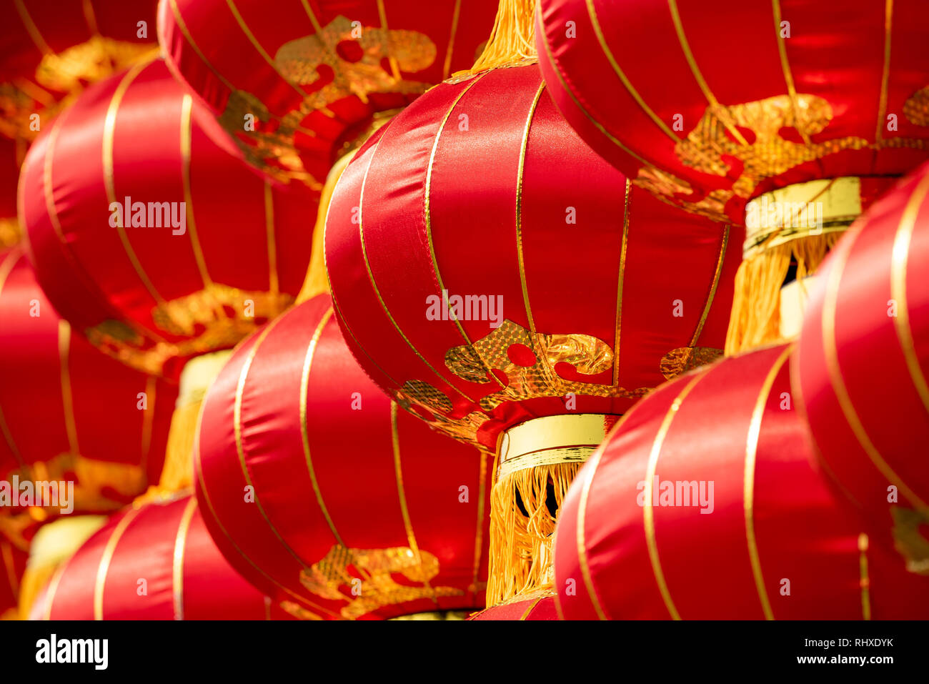 Groupe de lanternes chinoises close-up view pour le nouvel an chinois Banque D'Images