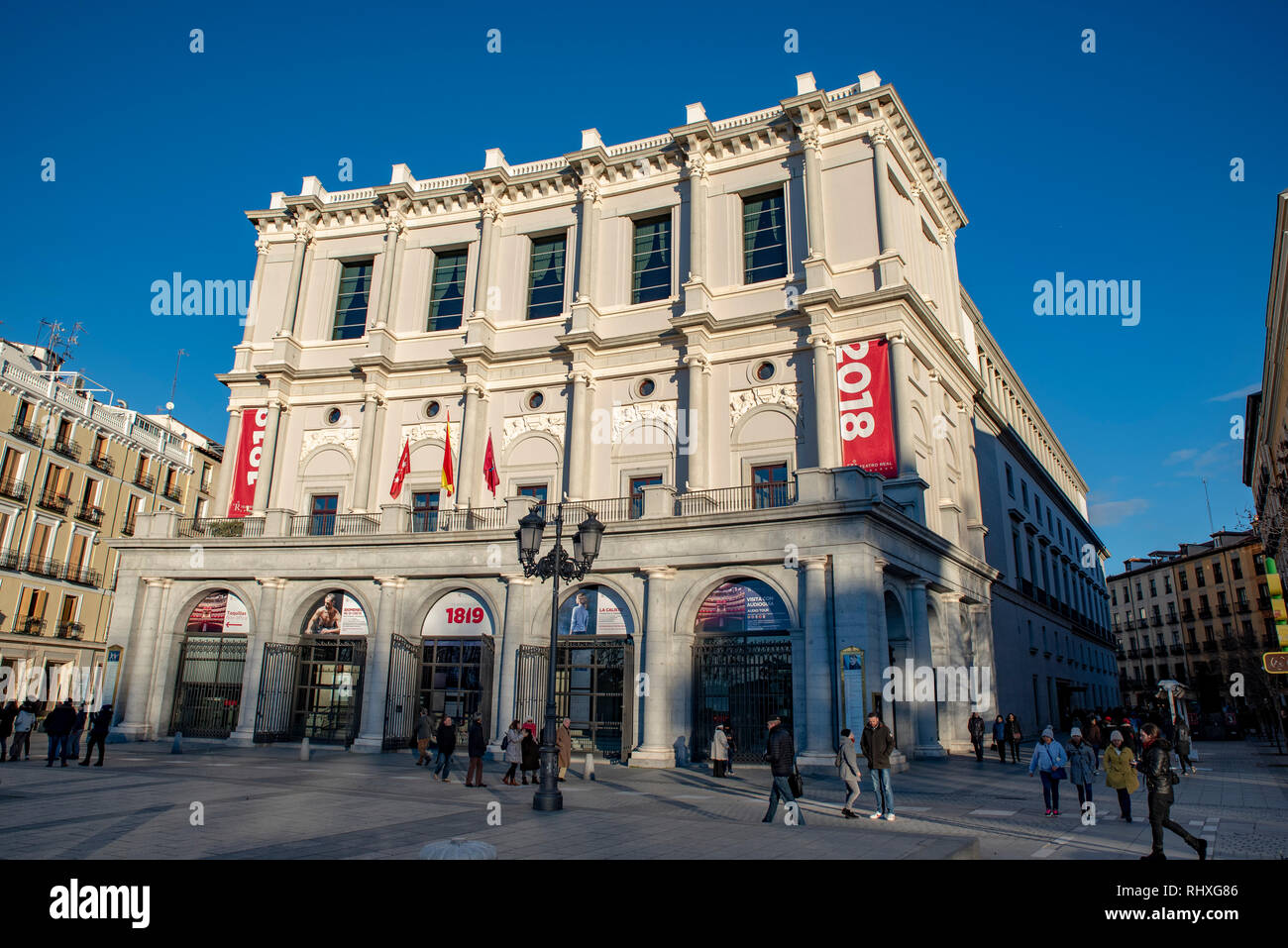 Madrid, Espagne ; Février 2019 : le Teatro Real, inauguré en 1850, est l'un des plus grands opéras d'Europe Banque D'Images