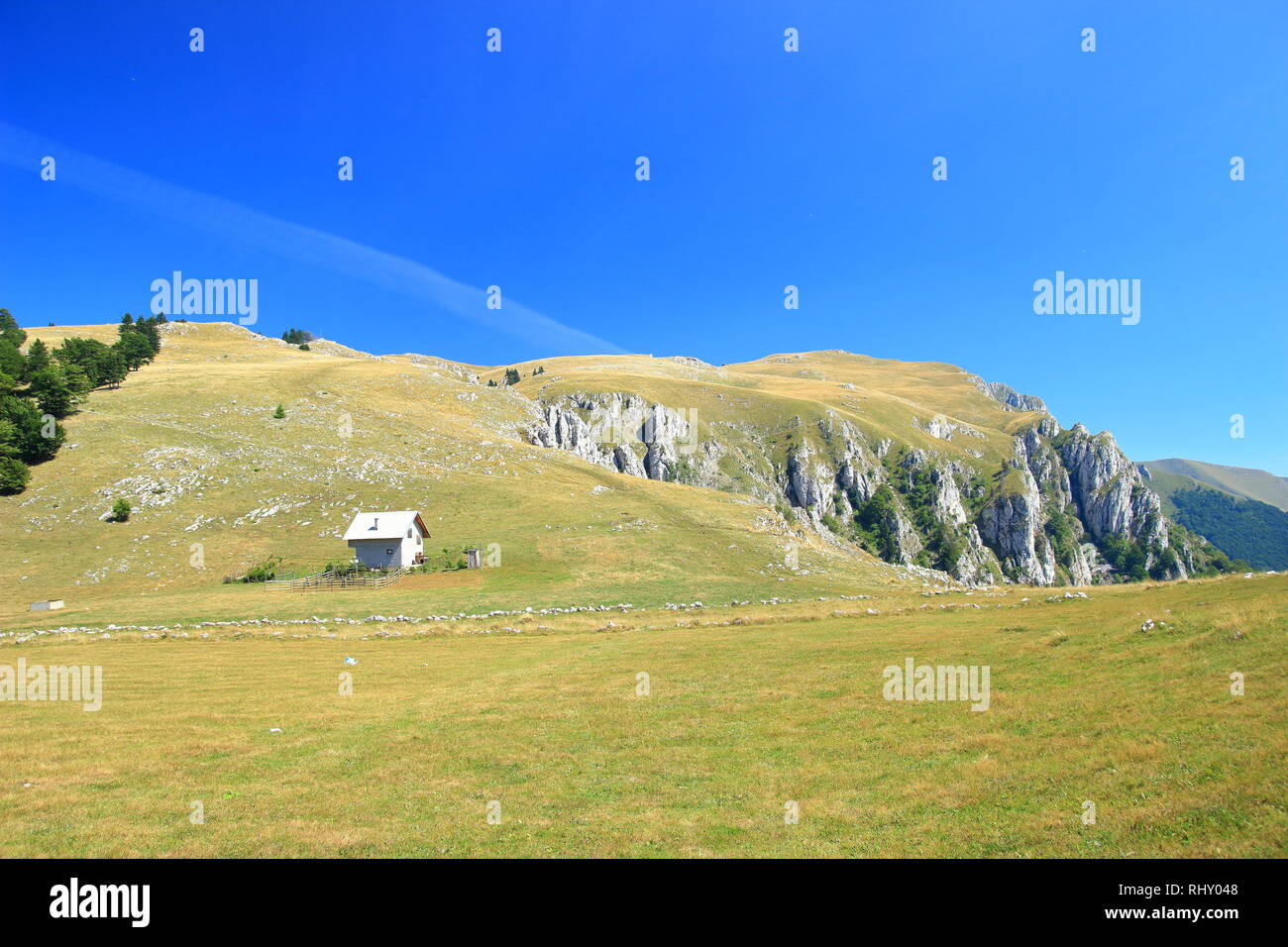 Vlasic montagne en Bosnie-Herzégovine, Shepherd's house on meadow Banque D'Images