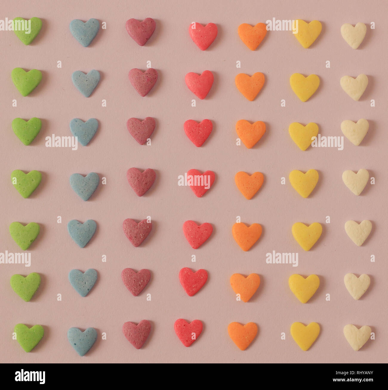 Cœurs de bonbons colorés Banque D'Images