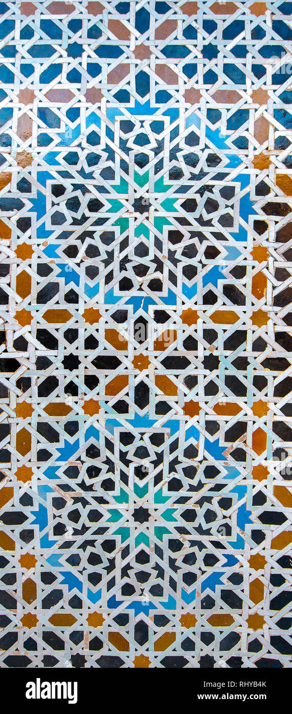 Floral pattern - arabe sans fond islamique traditionnelle. L'élément décoratif - motif traditionnel marocain, mosaïques colorées contexte Banque D'Images